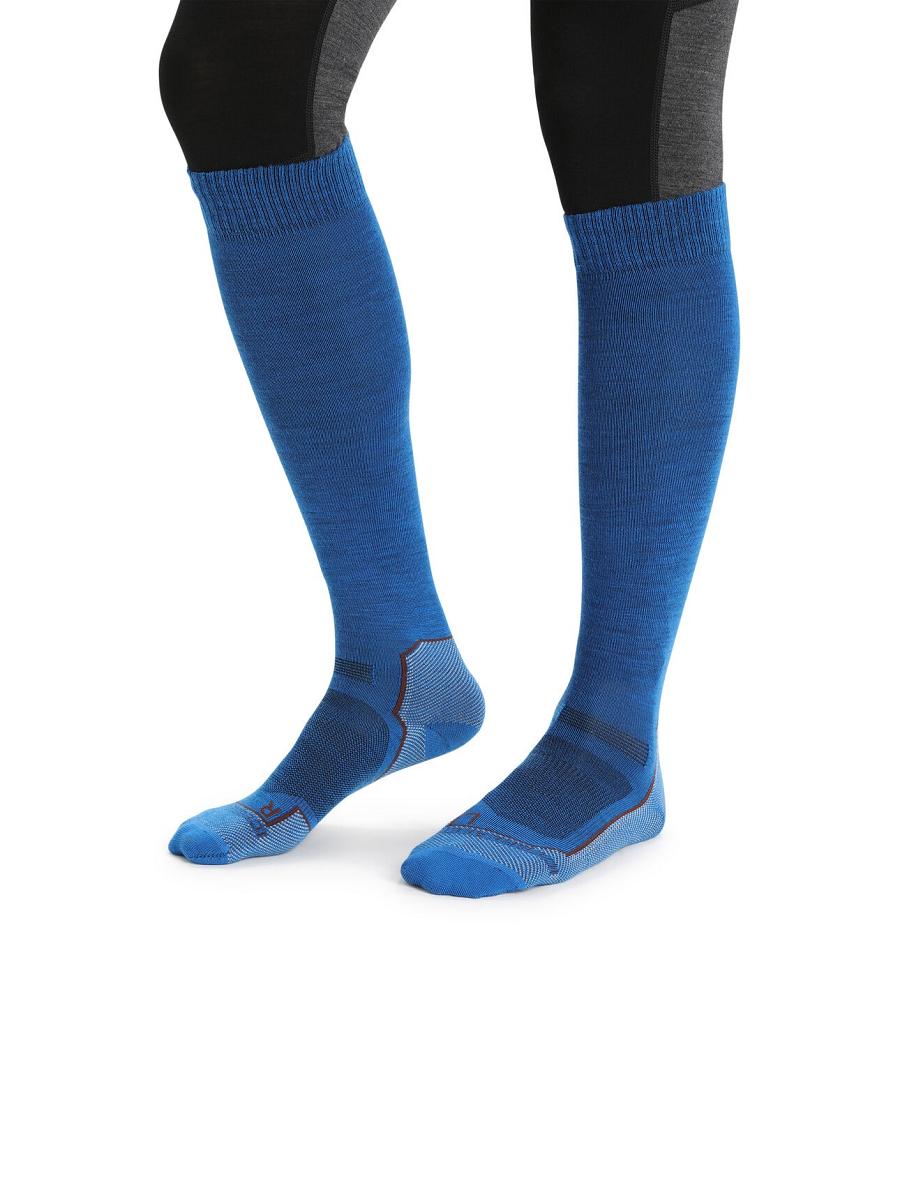 Lazurite / Espresso Men's Icebreaker Merino Ski+ Ultralight Over the Calf Socks | USA 1016FDNM